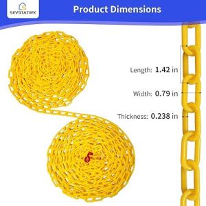 50 Feet Yellow Plastic Chain for Indoor and Outdoor Use with 100 Feet Length
