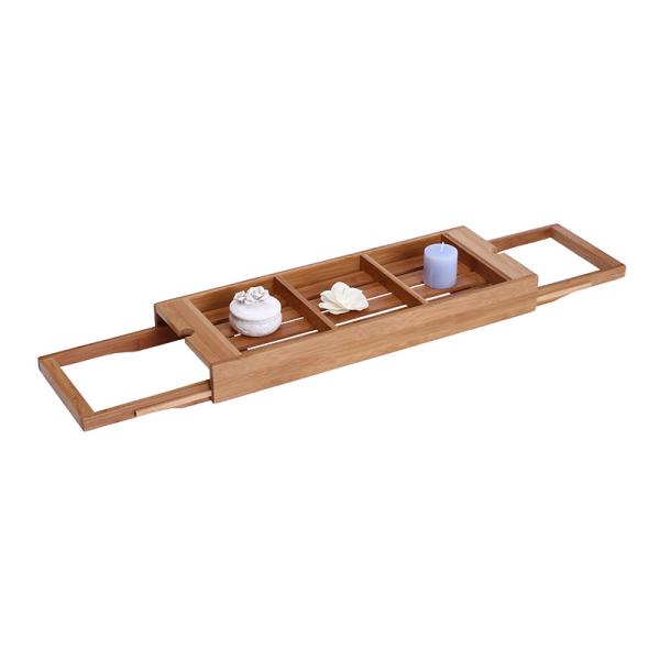 Buy expandable bamboo bathtub caddy tray at wholesale prices