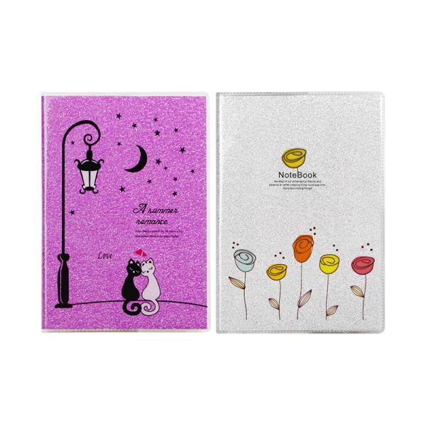Buy Picture Custom Daily Journal  Frosted Plastic Book Cover Sparkling Purple Glitter at wholesale prices