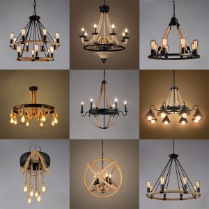 JYLIGHTING American Retro Industrial Style Pendant Light Chandelier bar