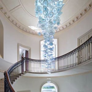 Indoor Ceiling Blue Lotus Leaf Decoration Staircase Project Modern Led