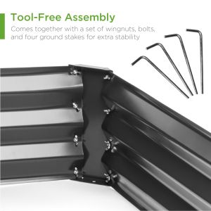 Sturdy Steel 4x3ft Galvanized Raised Garden Beds