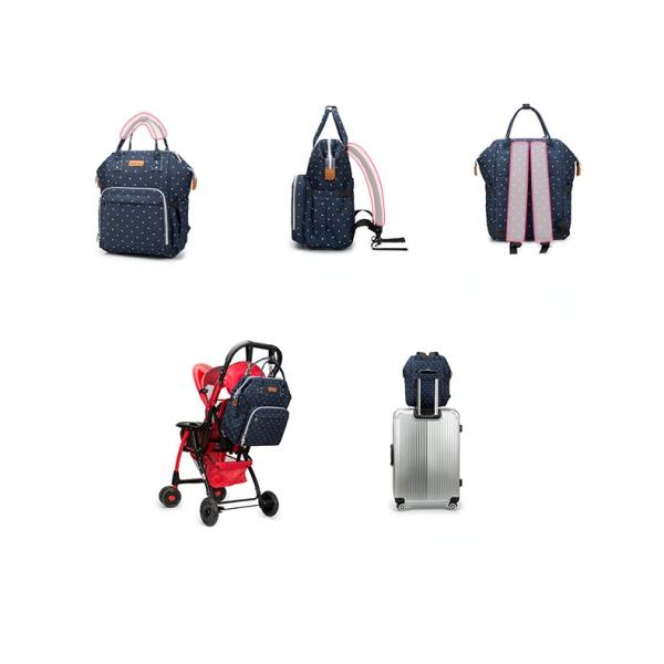 Factory Hot Sell Diaper Bag Large Capacity Mommy Maternity Nappy Backpack with USB Stroller Hooks for Baby Car