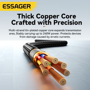 Quick Charge USB C To C Cord 240W With Tinned Copper Conductor