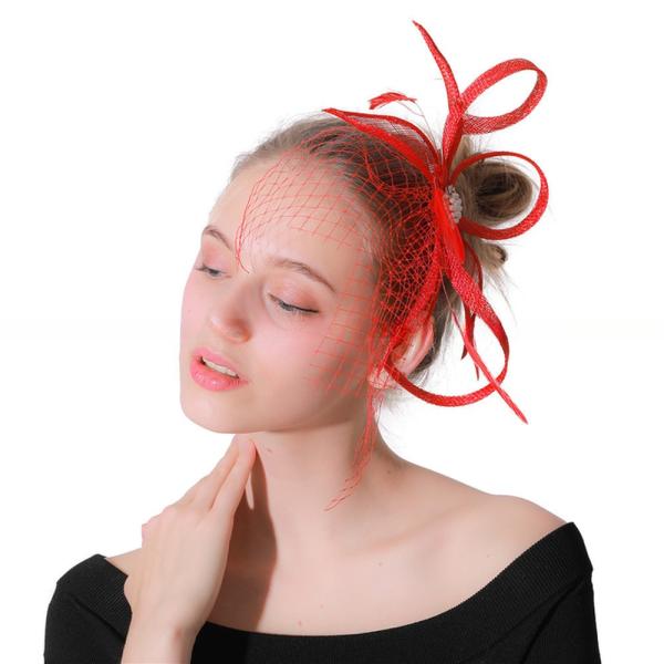 Dyed Party Decoration Sinamay and Veil Fascinator with Headband Perfect Shipping via DHL UPS FEDEX EMS TNT