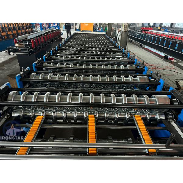 8 rib trapezoidal and corrugated double layer roll forming machine in America