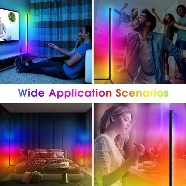 Smart Floor Lamp Ambient Light Alexa Corner Lamp Accent Light Living,Gaming Room,Bedroom, Man Cave