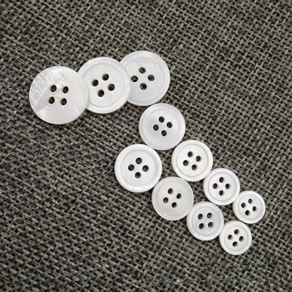 wholesale white shirt mother of pearl with varnish natural rivershell pearl button