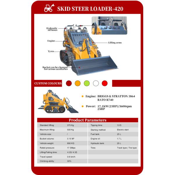 FREE SHIPPING Cheap New Small Mini Small Garden Loader Track Mini Skid Steer Loader