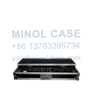 Rolling Embroidery Printed logo DJ Flight Case With Glide Shelf