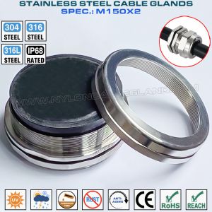 M150x2 Metric Cable Gland Stainless Steel 316, Cable Gland IP68 Stainless Steel