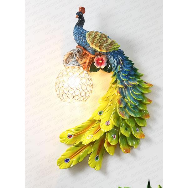 Crystal Wall Lamp Bohemia Peacock Retro Wall Light Bedside Lamp (WH-VR-61)