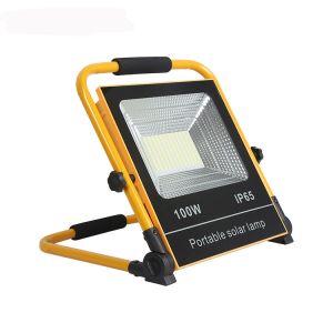 Lithium Battery LED Solar Powered Flood Lights 100W For Corridors