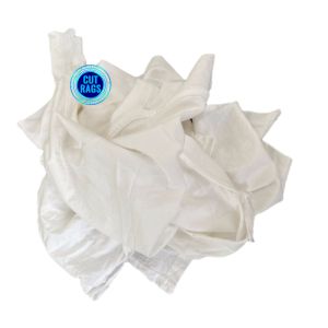 Water & oil absorbency 100% cotton white knitting T shirt rags for marine oil