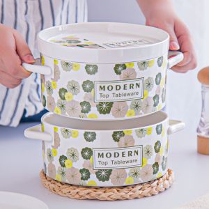 China 60 oz Ceramic Soup Noodle Ramen Pot With Lid Ideal for Parties Ceramic Type Porcelain on sale