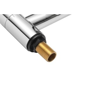 Chrome Finished Brass Shower Bath Mixer Double Handle Ceramic Valve T8204