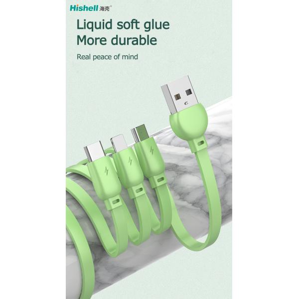 Portable ABS Retractable Cell Phone Charger , Antiwear C Type Mobile Charging Cable