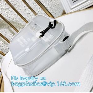 Stadium Purse PVC Handbag Chain Crossbody Bag, holographic transparent pvc