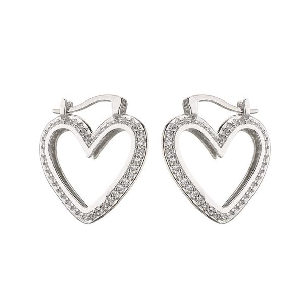 Buy Micro Pave Sterling Silver Hoop Earring at wholesale prices