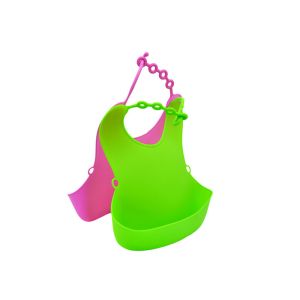 Anti - Bacterial Toddler Dribble Bibs , Multifunctional Soft Silicone Bib Easy