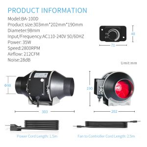 80x80x180cm Growbox Complete Set Full Spectrum 150W LED Grow Lamp Hydroponics