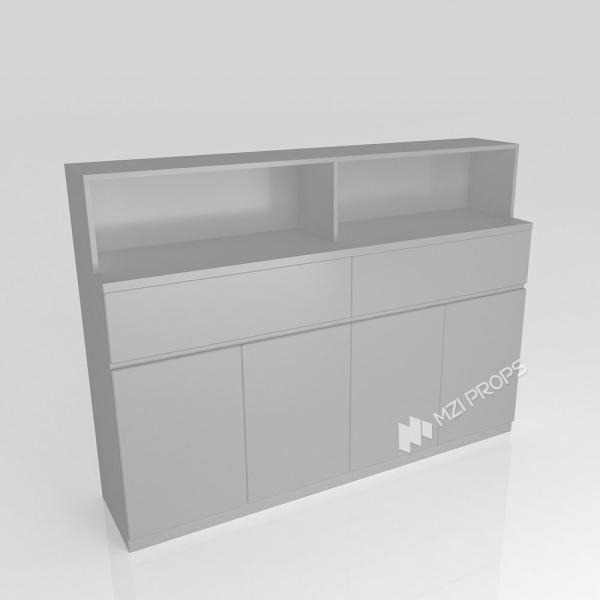 GDR09-YB04 Retail Display Counter with Gray Edging Strip and Space Optimization