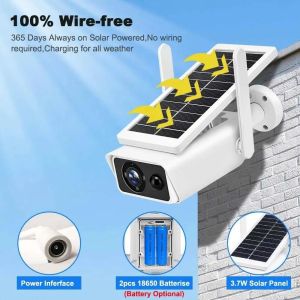 Outdoor Solar CCTV Security Camera 1080P HD Night Vision 2 Way Audio 2.4G WIFI