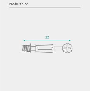 32mm Steel Minifix Spreading Bolts With Dowel, Flat Pack Furniture Fitting for