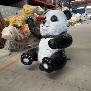 Lifelike Animatronic Animal / Animatronic Panda Model For Theme Park