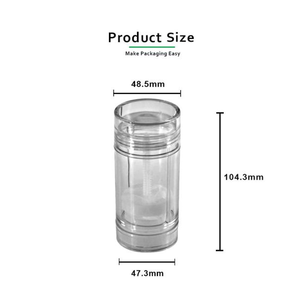 ODM OEM 65ml Deodorant Stick Cylindrical Clear AS Bottle 65g For Body Fragrance