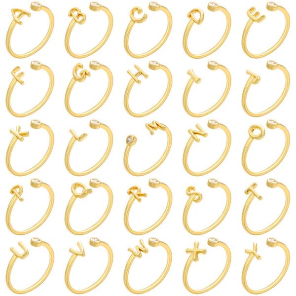 Buy Engagement gold plated initial ring at wholesale prices