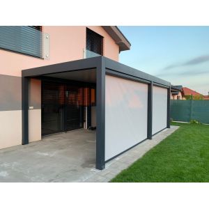 Windproof Motorized Roller Zip Track Blinds Polyester UV coating Split type