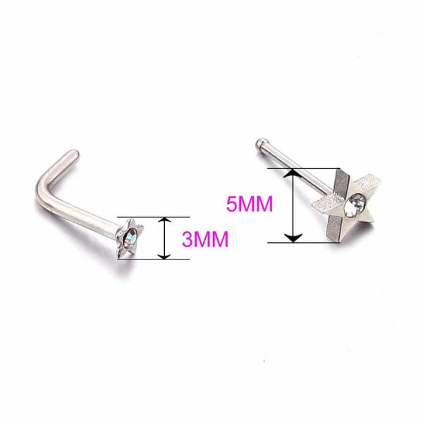 Wholesale Fashion Body Jewelry L Shape Stainless Steel Piercing Jewelry Ring Nose Studs