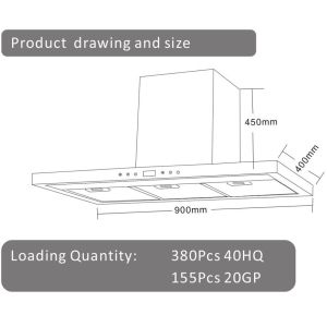 Kitchen Wall Mount Chimney-Style Convertible Range Hood Pyramidal