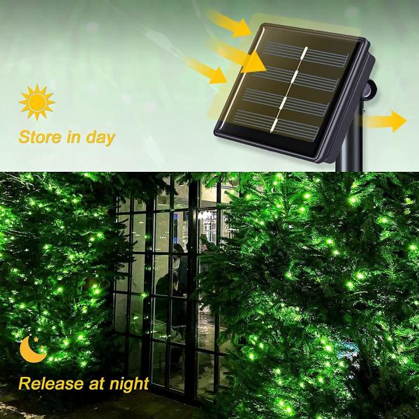 Green Twinkle Star Outdoor Solar String Lights 800MAH Battery For Yard Wedding Party