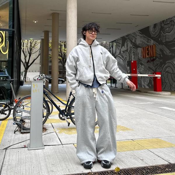 New Design Cropped Hoodie Custom Logo Double Zipper Hoodies Set Screen Print