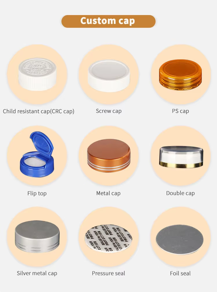 60/75/100/120/150/200/250/300/400/500ML Glass Medicine Multi-Sized Capsule Bottles With Lids Health Supplement Sealed Bottles