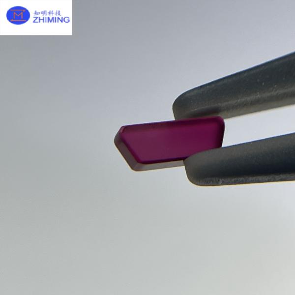 Red Sapphire Crystal Work Piece Component Hardness 9 Mohs Anti Scratching