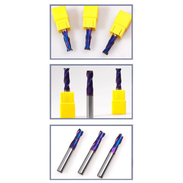 BOMA TOOLS HRC65 Carbide End Mill Cutter 4Flute for stainless steel milling in Nano Blue Coating