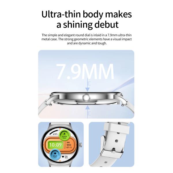 5.1Smart Women'S Bluetooth Watch Round Amoled Display OEM