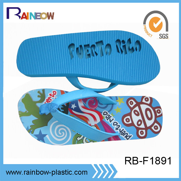 customed eva die cut and embossed slipper Womens Flip flop thongs slipers manufacturers