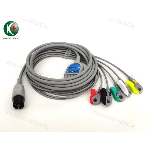 Buy Compatible Mindray 6pin one-piece ecg cable 5leads Clip IEC at wholesale prices
