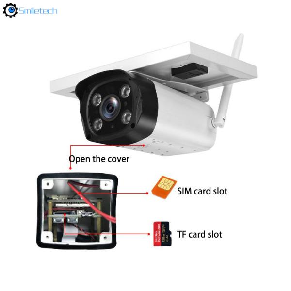 Outdoor 1080P Bullet Camera Outdoor PIR alarm Low Power TF card slot Solar Powered Wifi camera