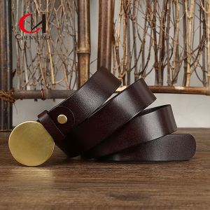 Smooth Standard Width Genuine Leather Belt 105cm First Layer Of Cowhide Superior