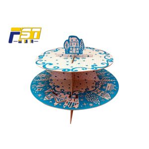 Birthday Party 2 Tier Cardboard Cake Stand Eye Catching Environmental Friendly