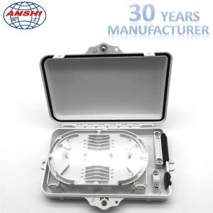 6 Cores FTTH Fiber Optic Outdoor Distribution Box Wall Mount With Screw Lock