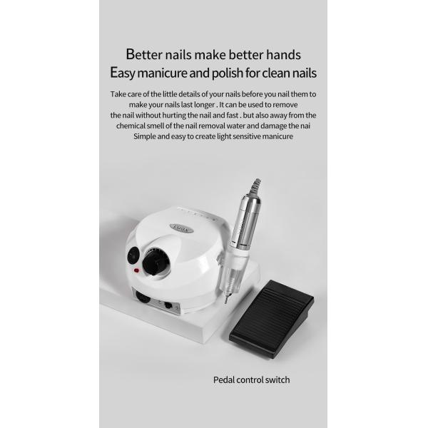 Low Vibration 35000RPM Electric Nail Drill for Nail Salon by Lugx Remove Nail Polish