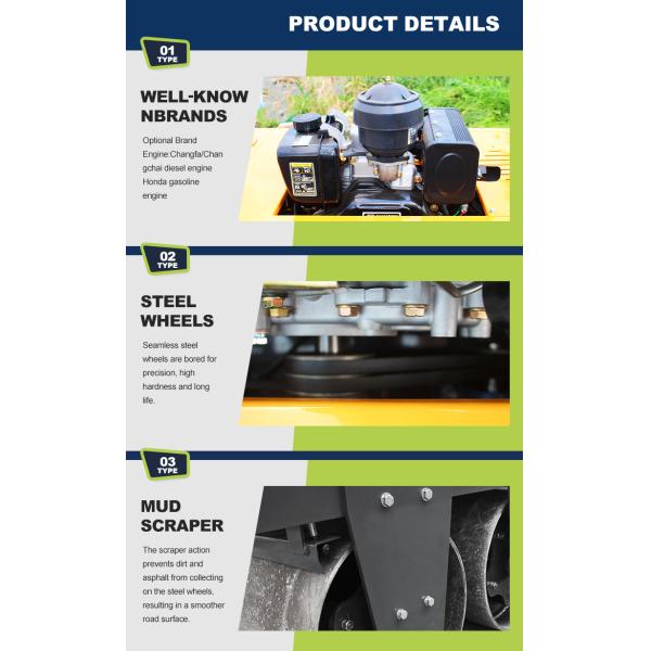 Mini 0.5 Ton Self Propeller Walk Behind Diesel Two Steel Vibratory Road Roller