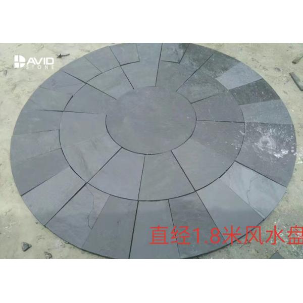 Buy Round Grey Slate Paving Stones , Natural Garden Slate Tiles Waterproof at wholesale prices