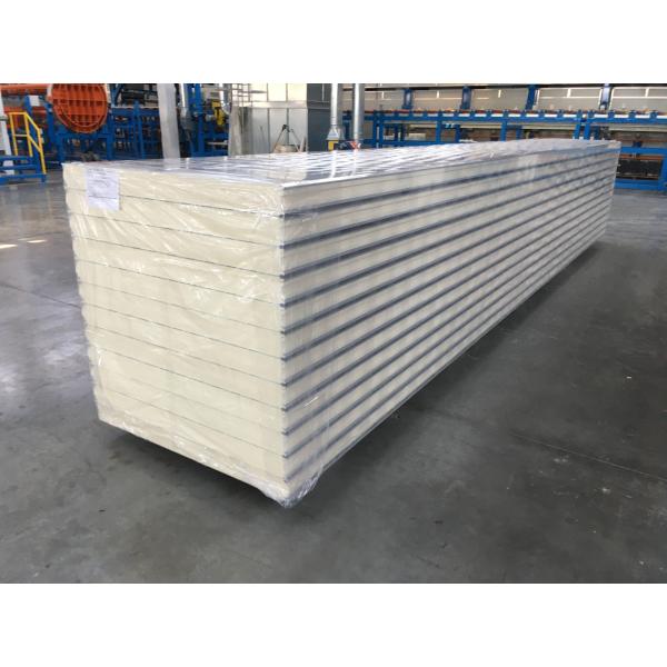 950mm Width Rock Wool Sandwich Panel Metal Polyurethane Edge Sealing For Warehouse